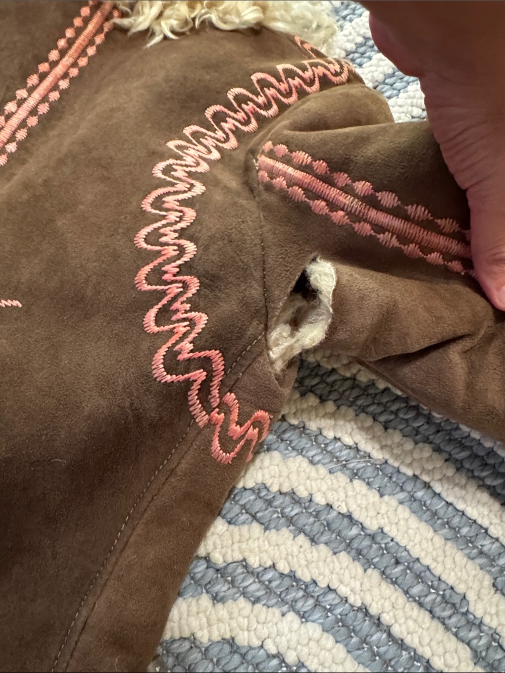 Vintage YAQUB LTD 70s Sheepskin Penny Lane Afghan Coat Embroidered M - Picture 5 of 6